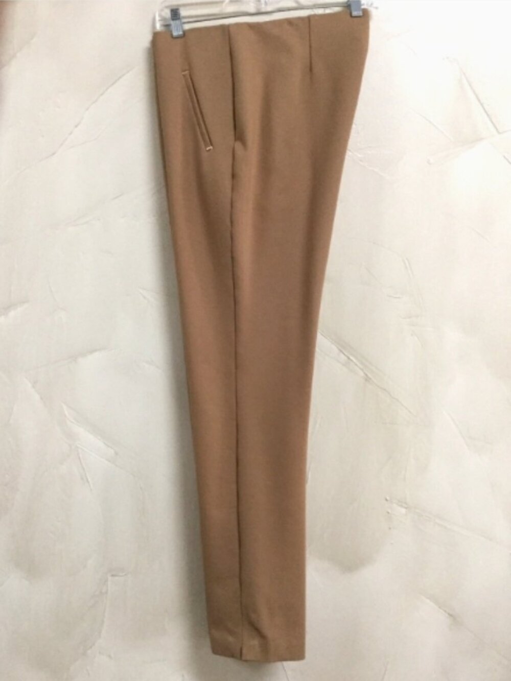 chicos size 2 or US 12R Ankle Pants Pull-on Tan Career Slimming Panels Stretch - Picture 3 of 9